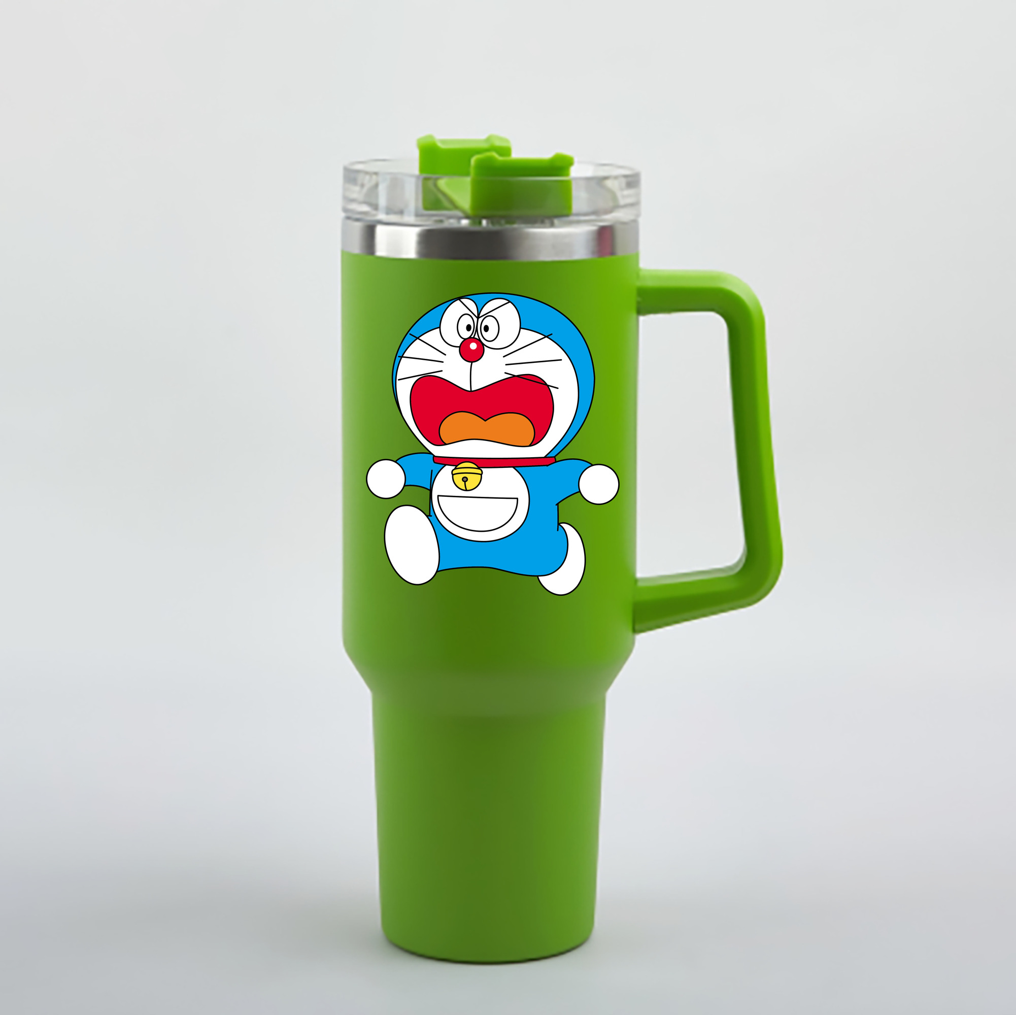 （画像用） ドラえもん Doraemon 1200mL車用タンブラー - クリスタルステッカー（プラスチックストロー付き）